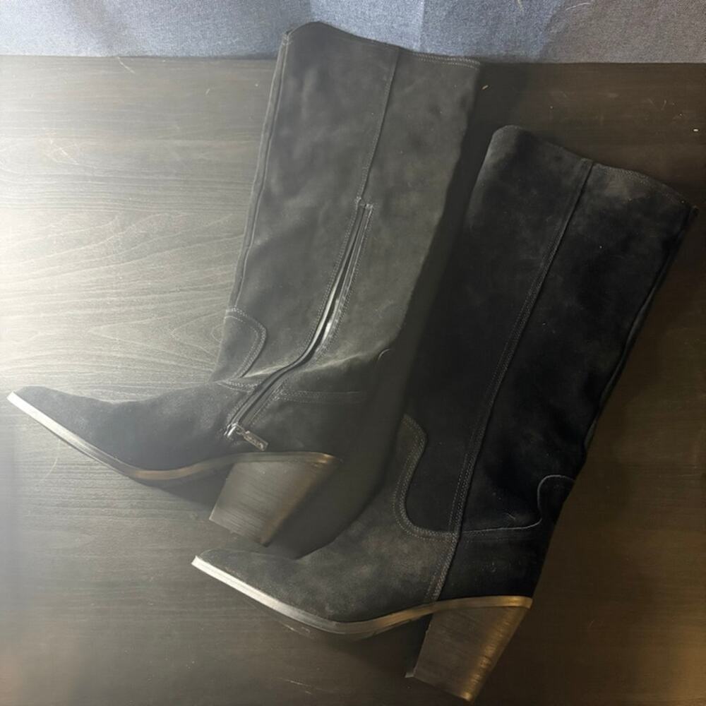 Blondo Willow Waterproof Tall Boot Black Suede Size 9 M - Picture 3 of 9